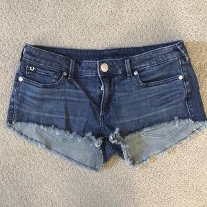 True Religion Joey Cutoff Shorts with Flaps